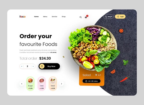 Food delivery website